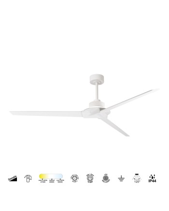 BRISA * Ventilador IP44 Blanco LED 20W-2700K-5000K