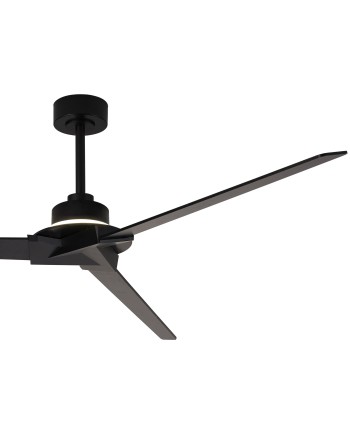BRISA MINI * Ventilador IP44 NEGRO+MADERA LED 20W-2700K-5000K