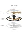NEPAL II * VENTILADOR / PLAFÓN LED - NEGRO+MADERA