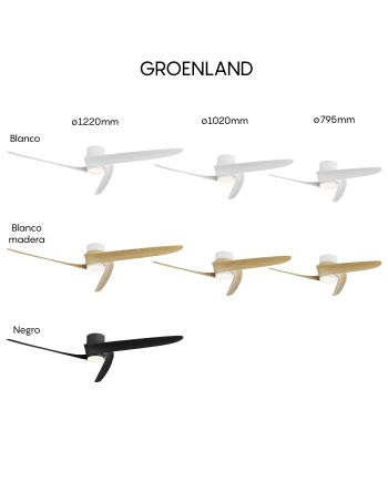 GROENLAND S* PLAFÓN / VENTILADOR  - BLANCO/MADERA