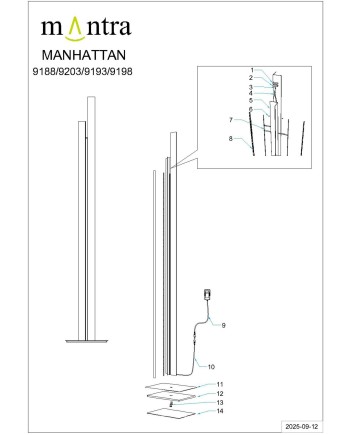 MANHATTAN* PIE DE SALON 200CM BLANCO