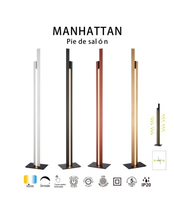 MANHATTAN* PIE DE SALON 200CM NEGRO
