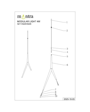 MODULAR LIGHT * COLGANTE ARRECIFE ( 2 L ) NEGRO