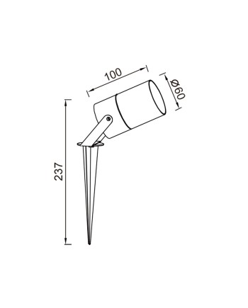 QUEBEC * PIQUETA EXTERIOR IP65 GU10 GRIS OSCURO