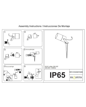 QUEBEC * PIQUETA EXTERIOR IP65 GU10 CORTEN