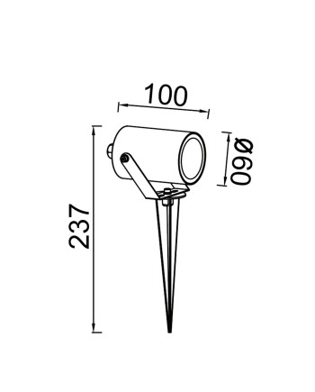 QUEBEC LED * PIQUETA EXTERIOR 10W 3000K IP65 NEGRO