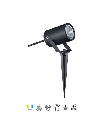 QUEBEC LED * PIQUETA EXTERIOR 10W 3000K IP65 NEGRO