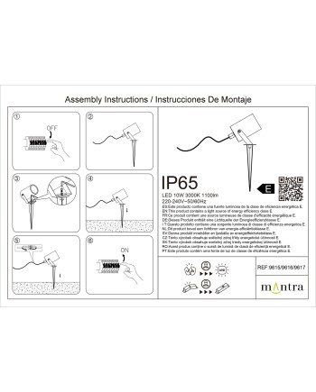 QUEBEC LED * PIQUETA EXTERIOR 10W 3000K IP65 NEGRO