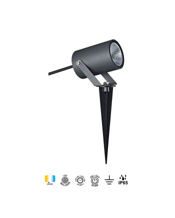 QUEBEC LED * PIQUETA EXTERIOR 10W 3000K IP65 GRIS OSCURO