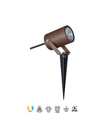 QUEBEC LED * PIQUETA EXTERIOR 10W 3000K IP65 CORTEN