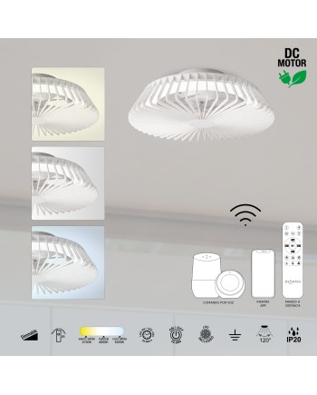 HIMALAYA * VENTILADOR BLANCO 35W PLAFÓN LED 70W CON MANDO Y APP