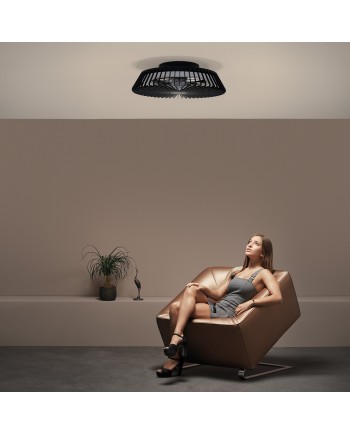 HIMALAYA * VENTILADOR NEGRO 35W PLAFÓN LED 70W CON MANDO Y APP