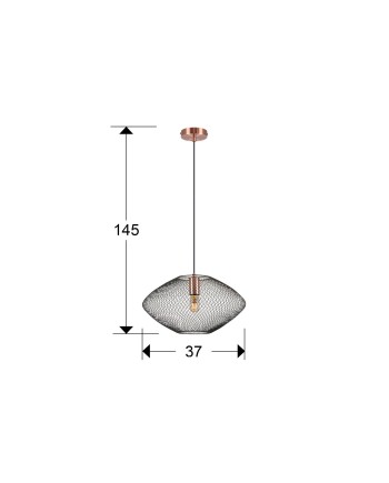 I3-MELANY- LAMPARA 1L NEGRO-COBRE