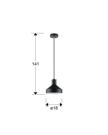 I3-IRIAS- LAMPARA 1L NEGRO-COBRE