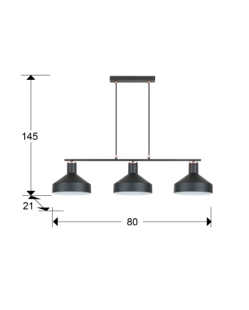 I3-IRIAS- LAMPARA 3L NEGRO-COBRE