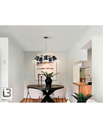 I3-GISELA- LAMPARA 5L NEGRO-LATON