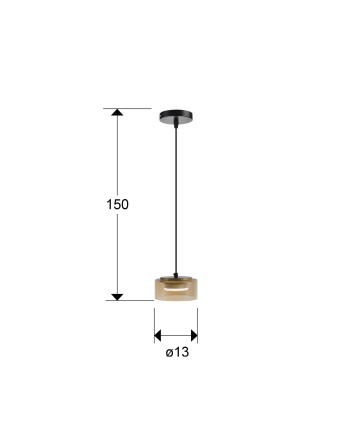 I3-OLAIA- LAMPARA 1L NEGRO-AMBAR