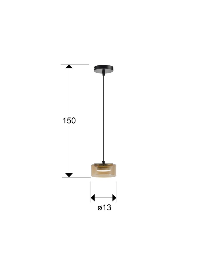 I3-OLAIA- LAMPARA 1L NEGRO-AMBAR