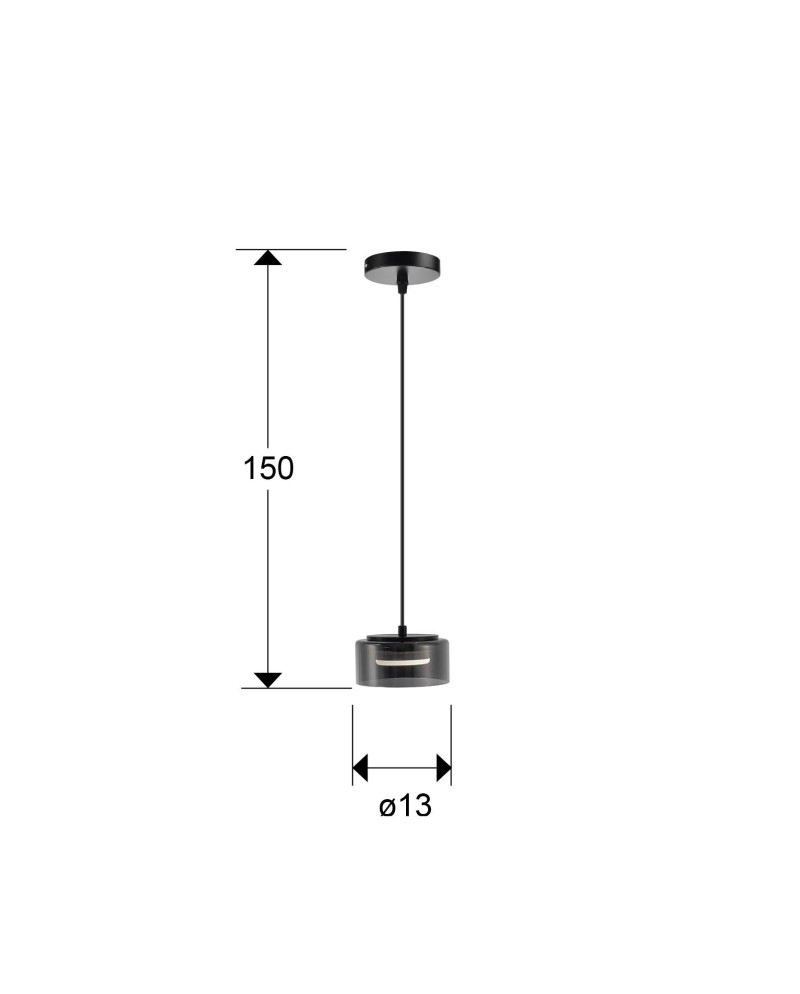 I3-OLAIA- LAMPARA 1L NEGRO-SMOKY
