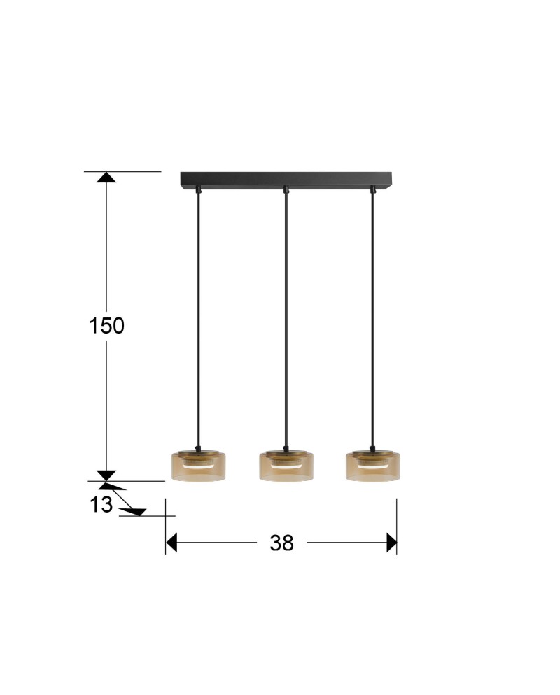 I3-OLAIA- LAMPARA 3L NEGRO-AMBAR