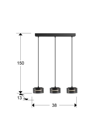 I3-OLAIA- LAMPARA 3L NEGRO-SMOKY