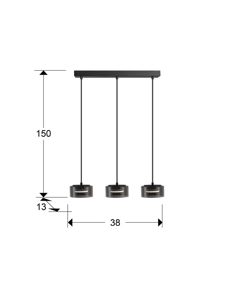I3-OLAIA- LAMPARA 3L NEGRO-SMOKY
