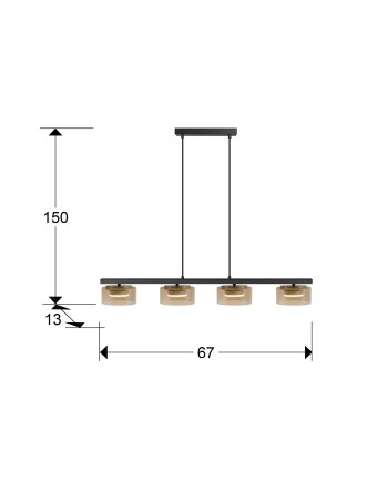 I3-OLAIA- LAMPARA 4L NEGRO-AMBAR