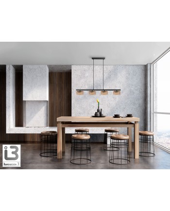 I3-OLAIA- LAMPARA 4L NEGRO-AMBAR