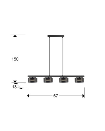 I3-OLAIA- LAMPARA 4L NEGRO-SMOKY