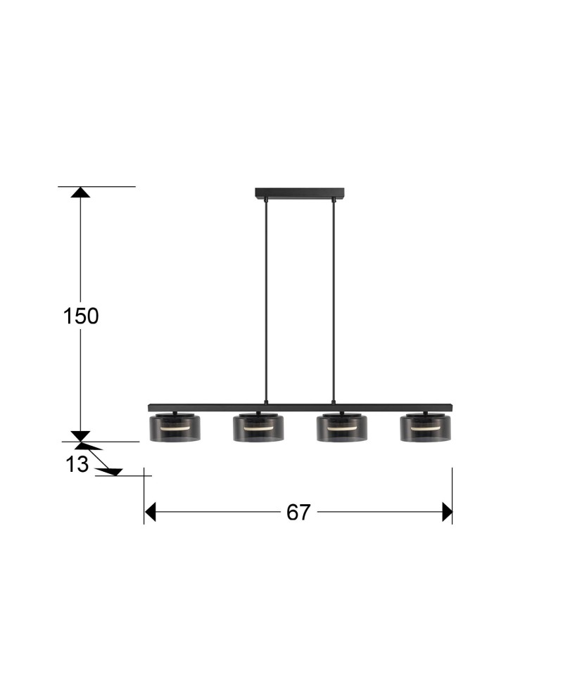 I3-OLAIA- LAMPARA 4L NEGRO-SMOKY