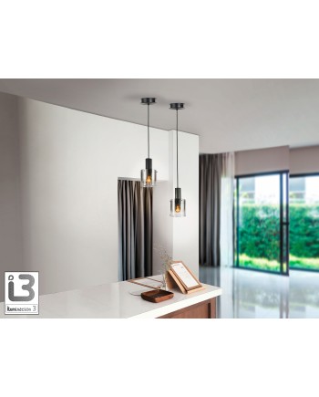 I3-VENIZE- LAMPARA 1L NEGRO-SMOKE