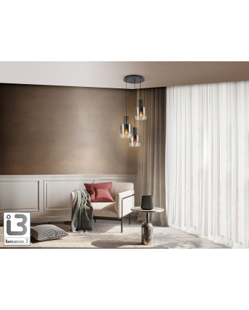 I3-VENIZE- LAMPARA 3L NEGRO-SMOKE