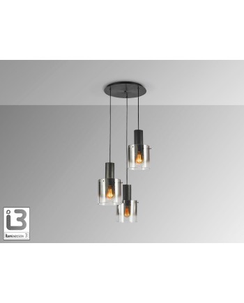 I3-VENIZE- LAMPARA 3L NEGRO-SMOKE