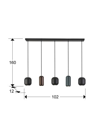 I3-NIMES- LAMPARA 5L NEGRO-COLORES