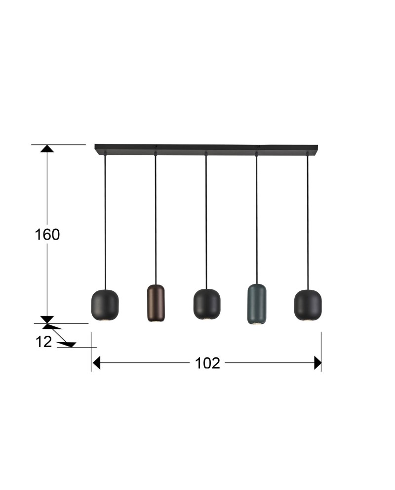I3-NIMES- LAMPARA 5L NEGRO-COLORES