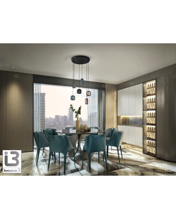 I3-NIMES- LAMPARA 6L NEGRO-COLORES