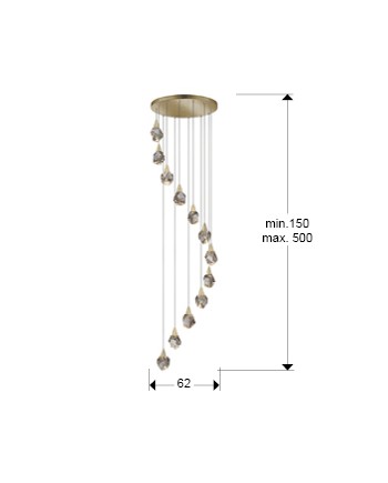 LAMPARA 12L·AQUARIA·ORO MATE