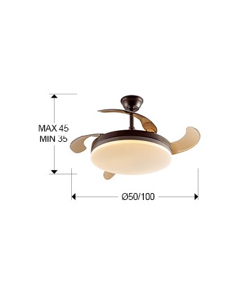 VENTO-VENTILADOR MARRON D50/100 DIMABLE
