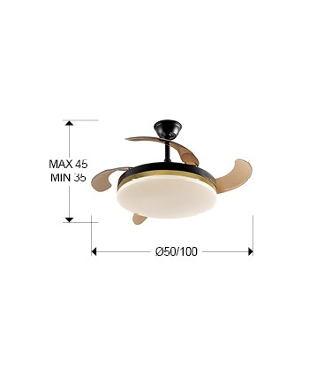 VENTO-VENTILADOR NEGRO-ORO D50/100 DIM