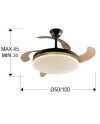 VENTO-VENTILADOR NEGRO-ORO D50/100 DIM