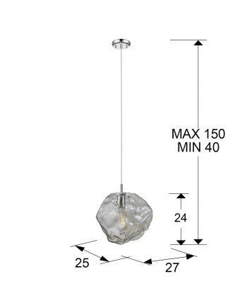 LAMPARA 1L Ø27·PETRA·CROMO E27