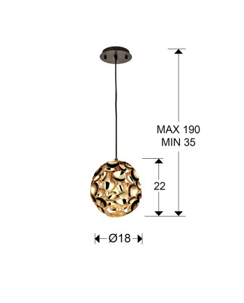 LAMPARA 1L·NARISA·Ø18 ORO ROSA