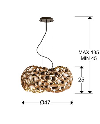 LAMPARA 5L·NARISA·Ø47 ORO ROSA