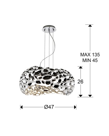 LAMPARA 5L·NARISA· Ø47 CROMO