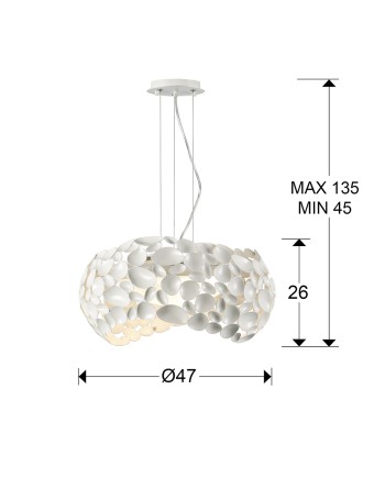LAMPARA 5L·NARISA· Ø47 BLANCO
