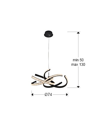 LAMPARA ·RING II· NEGRO 70Ø