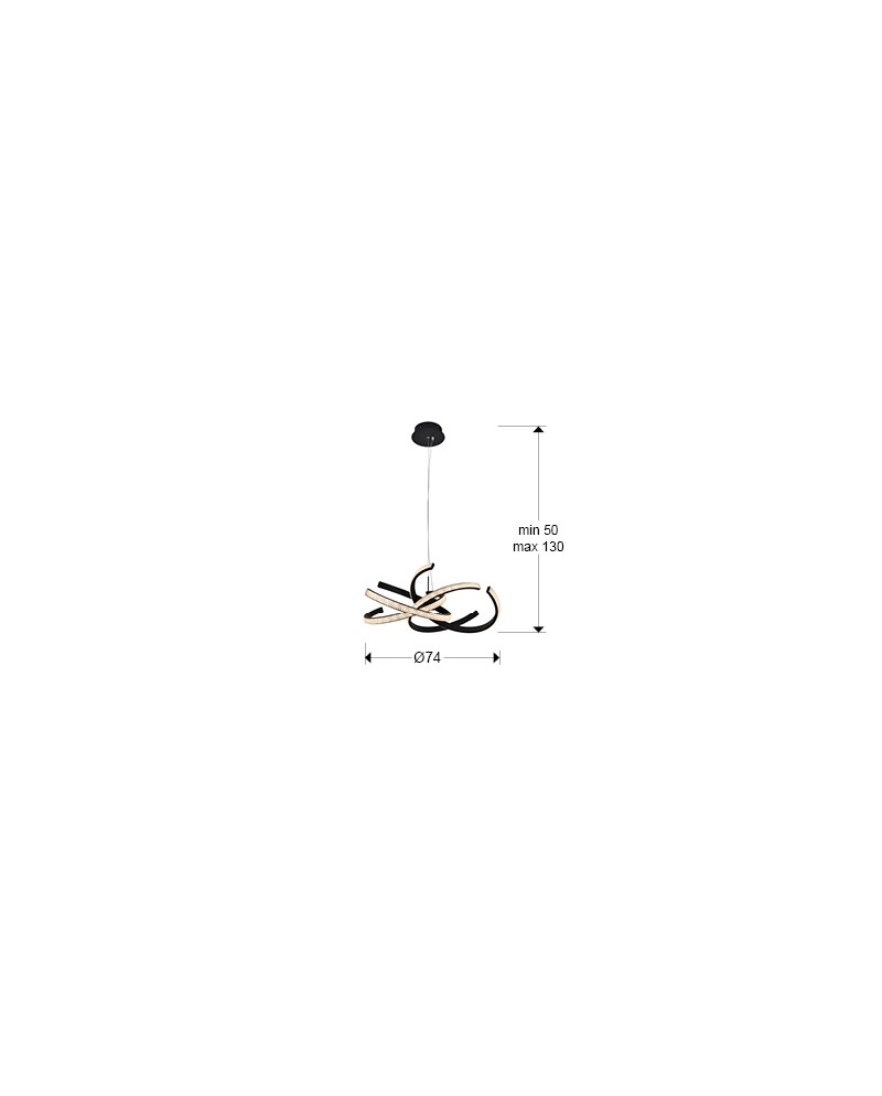 LAMPARA ·RING II· NEGRO 70Ø