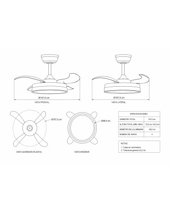 Ventilador Halo Blanco Madera