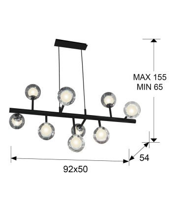 LAMPARA  9L·ALTAIS·NEGRO/CROMO