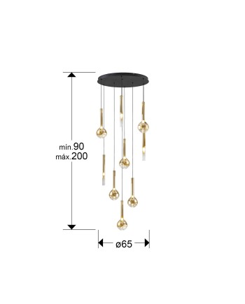 ESSENZA- LAMPARA 9L - NEGRO-DORADO
